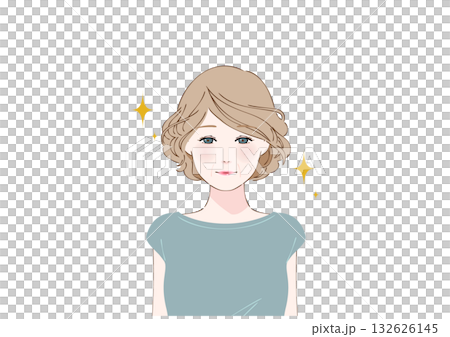 姿勢の良い中高年女性上半身ミント 132626145