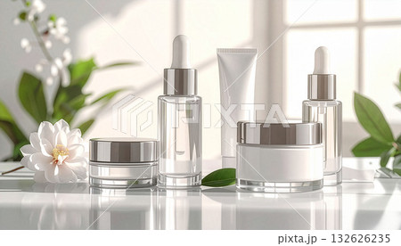 明るい日差しに映えるスキンケアアイテム 132626235
