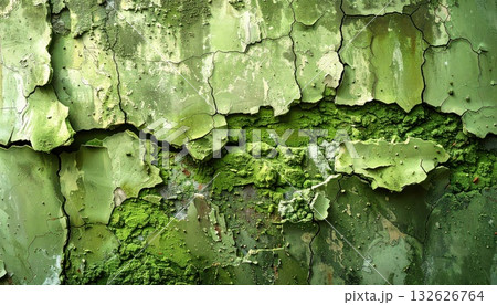 《AI画像》風化して崩れ始めた緑色の壁 《AI画像》風化して崩れ始めた緑色の壁 132626764