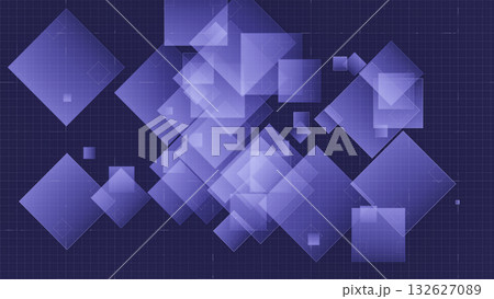 Modern abstract digital scene with layered transparent squares in blue tones Modern abstract digital scene with layered transparent squares in blue tones 132627089
