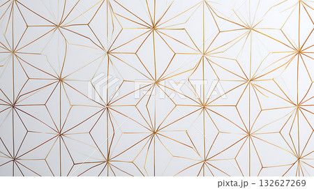 金色の幾何学模様の壁紙デザイン 132627269