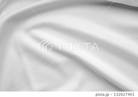 White sports clothing fabric football shirt jersey texture background 132627401
