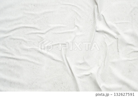 white crumpled and creased paper poster texture background 132627591