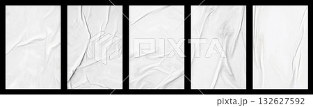 white crumpled and creased glued mockup paper poster template set isolated on black background white crumpled and creased glued mockup paper poster template set isolated on black background 132627592