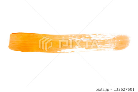 Orange brush stroke isolated on white background 132627601