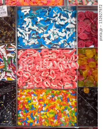 Soft candies at an Italian fair kiosk Soft candies at an Italian fair kiosk 132627972