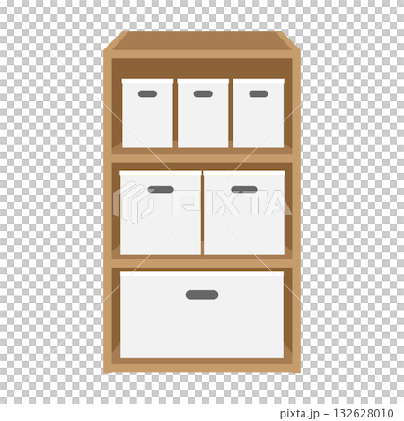 一個簡單的三層收納盒示意圖 132628010