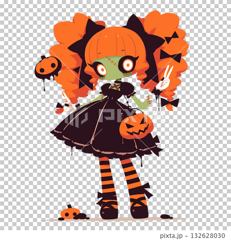 Child with Halloween costumes 132628030