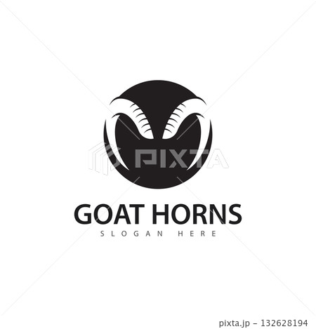 goat horns logo vector icon template goat horns logo vector icon template 132628194