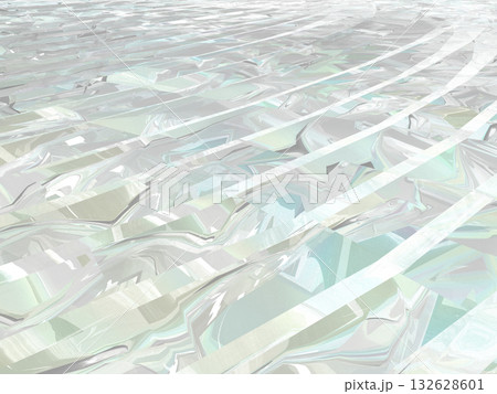 虹色に輝くガラスの波紋の3DCG背景 132628601