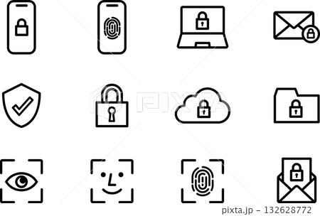 セキュリティ・サイバーセキュリティアイコン 132628772