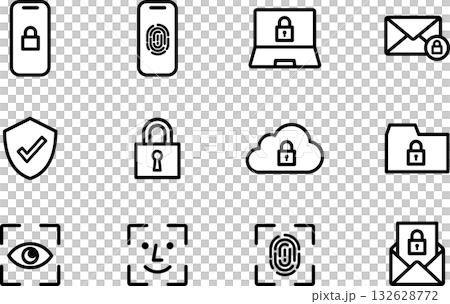 セキュリティ・サイバーセキュリティアイコン 132628772