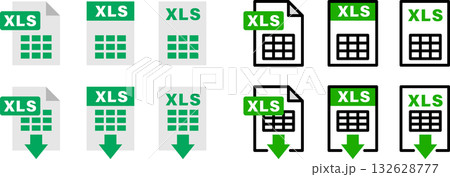 XLSファイル・データシートのアイコン素材イラスト XLSファイル・データシートのアイコン素材イラスト 132628777