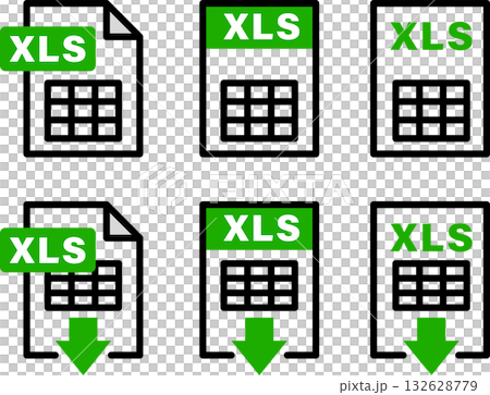 XLS file data sheet icon illustration black line XLS file data sheet icon illustration black line 132628779