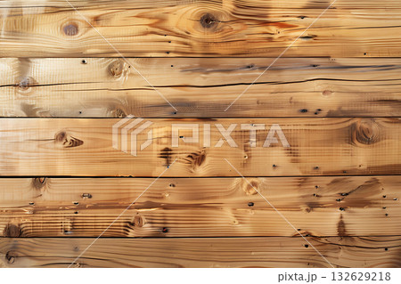 木目の美しい木材テクスチャ（ナチュラル素材・背景） 132629218