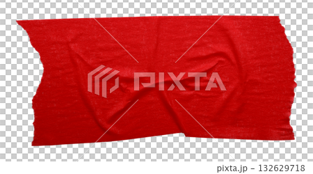 red crumpled torn tape isolated on transparent background. 132629718