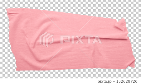 pink crumpled torn tape isolated on transparent background. 132629720