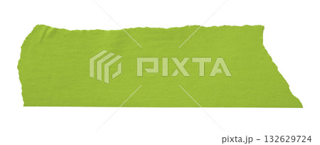 green crumpled torn tape isolated on transparent background. 132629724