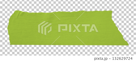 green crumpled torn tape isolated on transparent background. 132629724