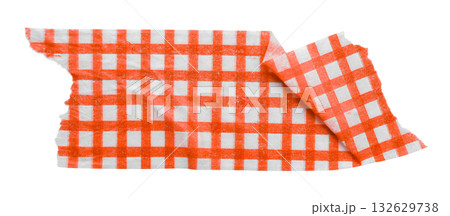 red patterned sticker paper tape isolated on transparent background red patterned sticker paper tape isolated on transparent background 132629738