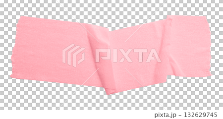 pink crumpled torn tape isolated on transparent background. pink crumpled torn tape isolated on transparent background. 132629745