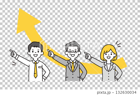 一組描繪總統和年輕男女上班族挑戰自我、朝著目標前進的上半身向量插圖。 132630034