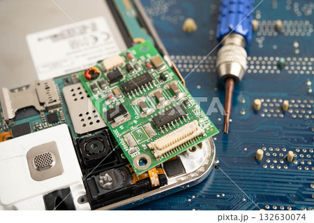 Repairing and upgrade circuit mainboard of notebook, electronic, computer hardware and technology. 132630074