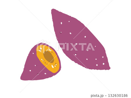 手描きの可愛いサツマイモのイラスト 132630186