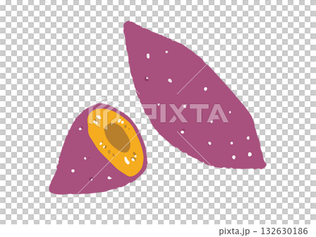 Hand-drawn cute sweet potato illustration 132630186