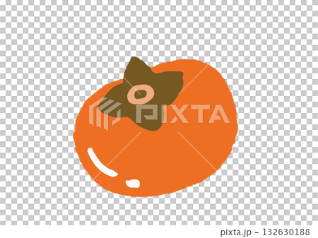 手描きの可愛い柿のイラスト 132630188