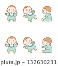 ロンパース着衣の赤ちゃんポーズ_babypose_1 132630231
