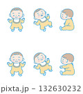 ロンパース着衣の赤ちゃんポーズ_babypose_2 132630232