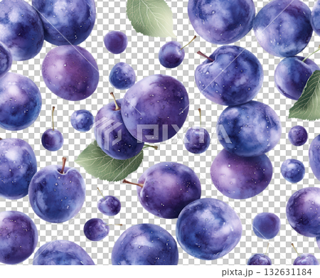 Abundant assortment of fresh ripe and juicy purple plums grapes and blueberries displayed on a textured natural background This colorful and vibrant collection of healthy Abundant assortment of fresh ripe and juicy purple plums grapes and blueberries displayed on a textured natural background This colorful and vibrant collection of healthy 132631184