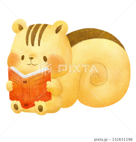 本を読んでいるリス 132631196