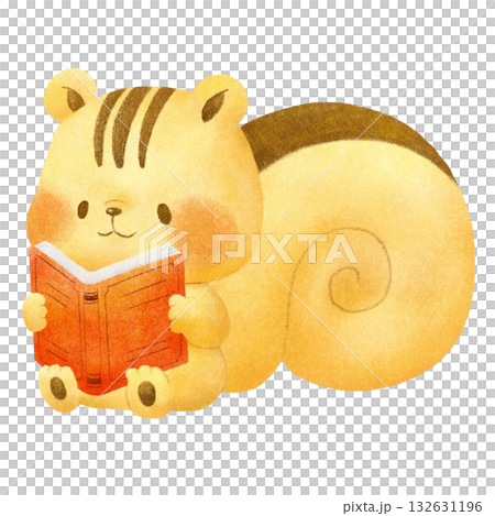 本を読んでいるリス 132631196