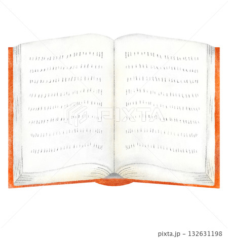 開いている赤い本 132631198