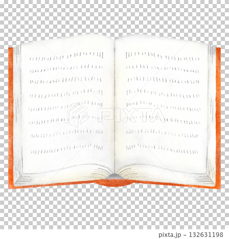 開いている赤い本 132631198