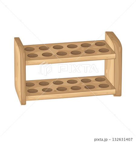 Illustration of test tube rack 132631407