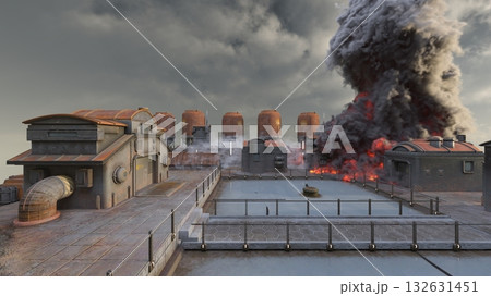 攻撃される基地 132631451