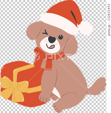 christmas dog flat design element for holiday decoration and greeting cards christmas dog flat design element for holiday decoration and greeting cards 132631453