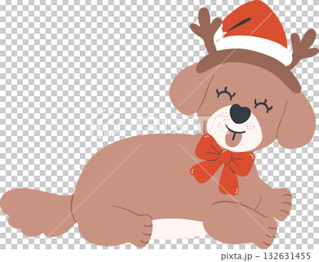 christmas dog vector art element for winter holiday pet themes 132631455