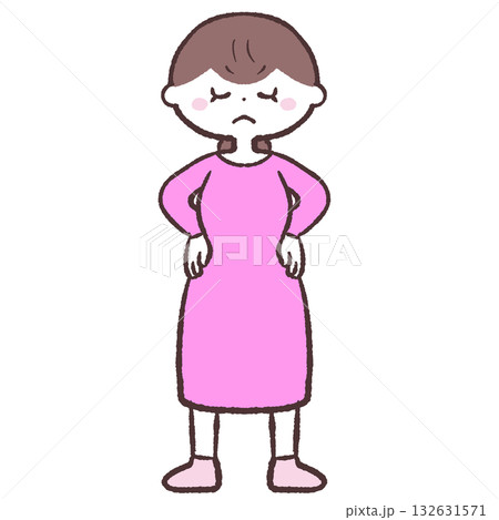 仁王立ちする女性のイラスト 132631571
