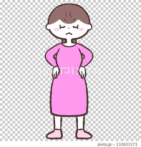 仁王立ちする女性のイラスト 132631571
