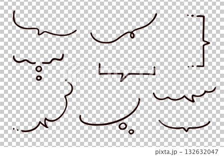 Simple hand drawn balloon set 132632047