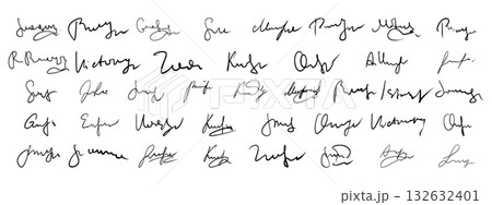 Set of various fake signatures Set of various fake signatures 132632401