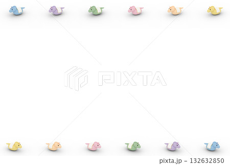 3D午のフレーム素材（背景透過） 132632850