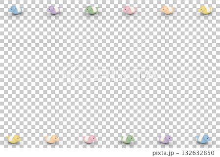 3D午のフレーム素材（背景透過） 132632850