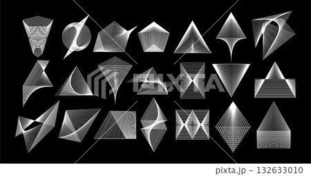 Set of abstract shape futuristic line icon design 132633010
