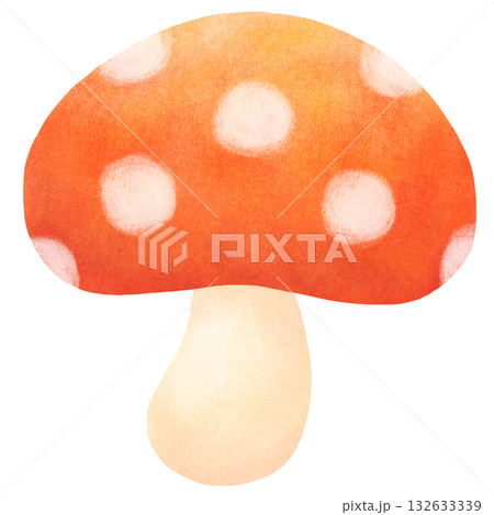 水玉模様の赤いきのこ 132633339