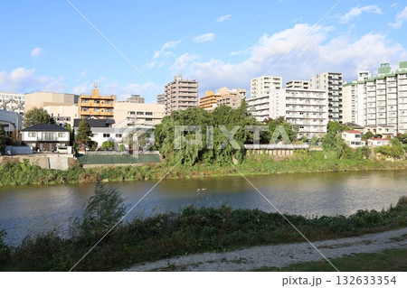 宮城県仙台市太白区越路から見た広瀬川と周辺の景色 宮城県仙台市太白区越路から見た広瀬川と周辺の景色 132633354